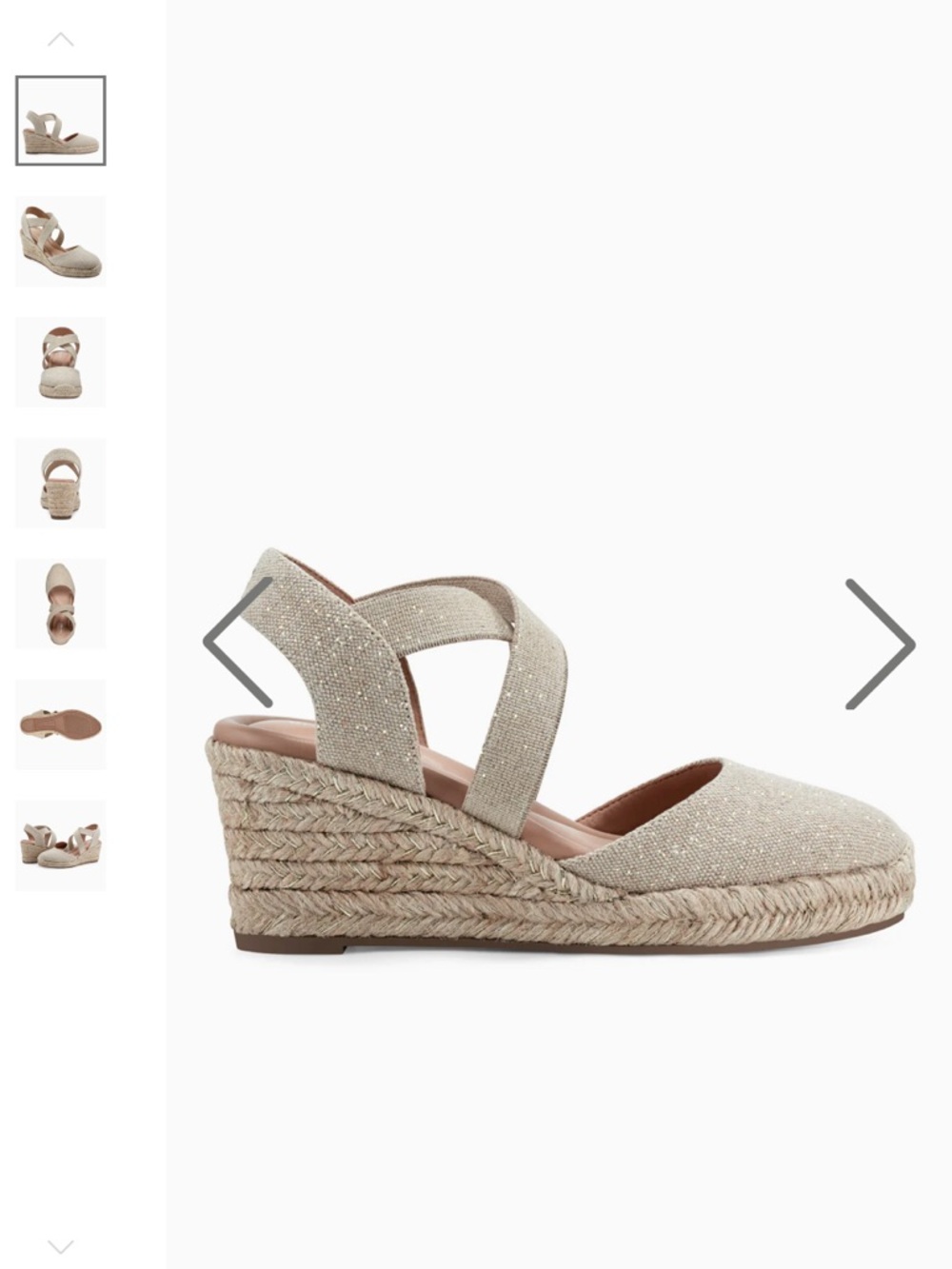 Easy Spirit Espadrille Wedge Sandals in Natural Beige New